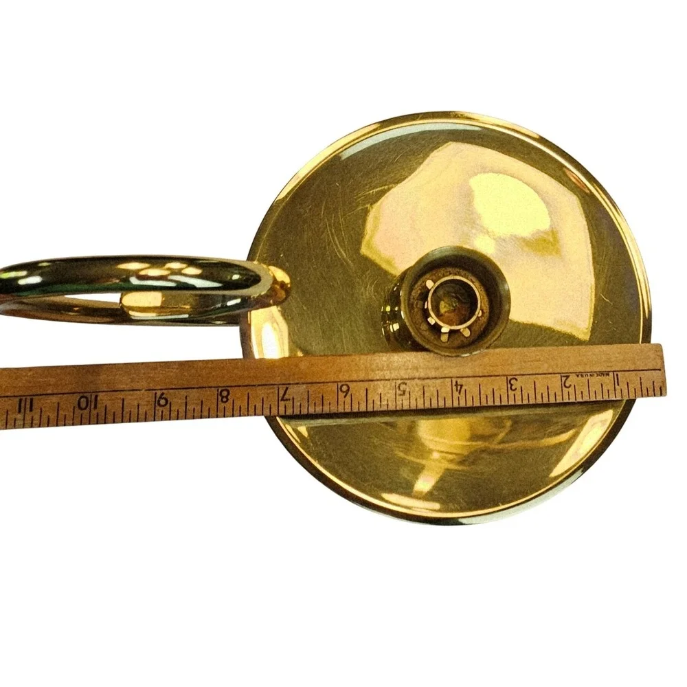 Baldwin Brass Gold Polished Finger Loop Chamberstick‎ Candlestick Holder USA Vtg